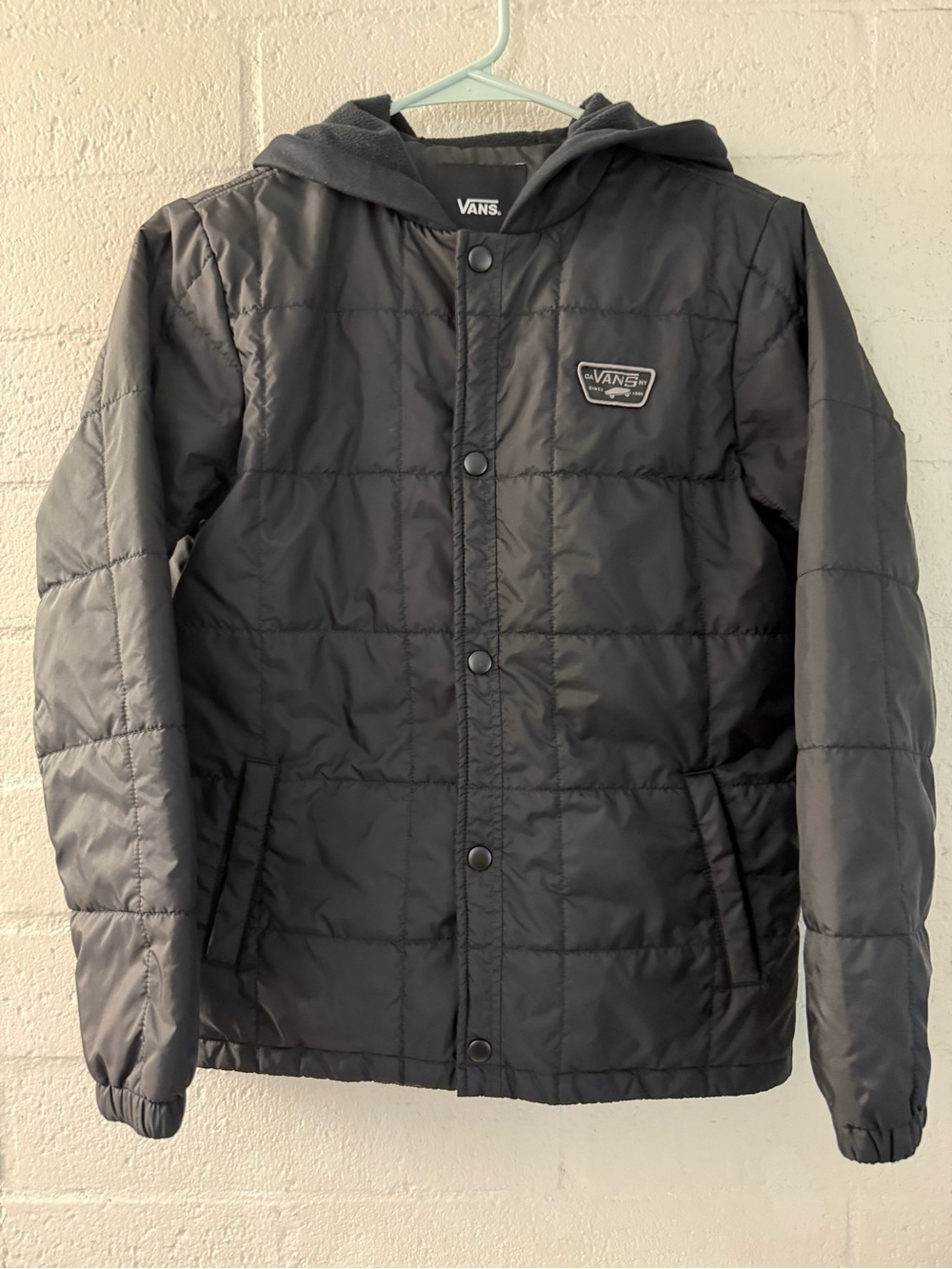 Vans Big Kids Black Quilted Hooded Jacket